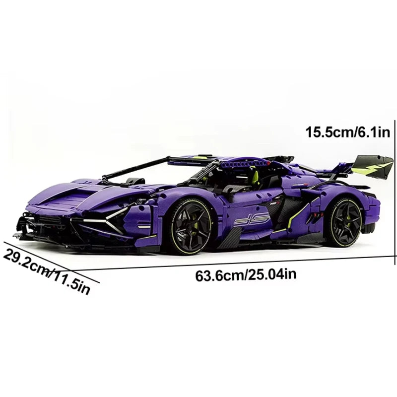Super Racing Car Hypercar Building Blocks Puzzle