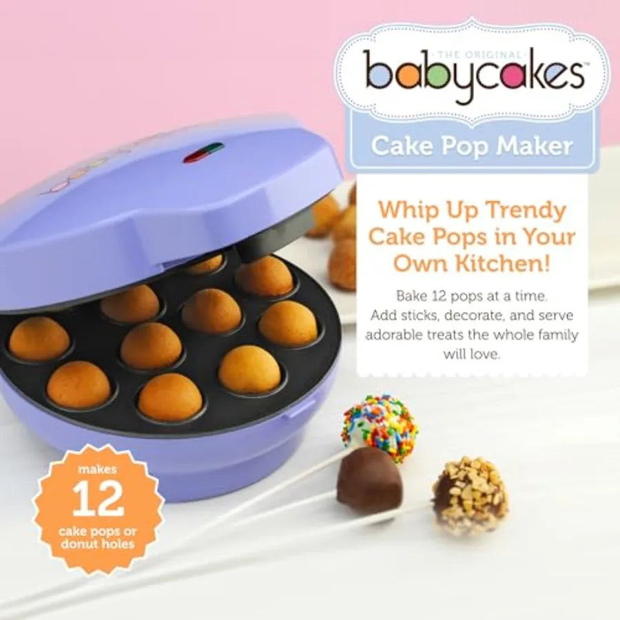 Cake Pop Maker by Select Brands - Includes Decorating Stand and 50 Sticks - Non-Stick Coating