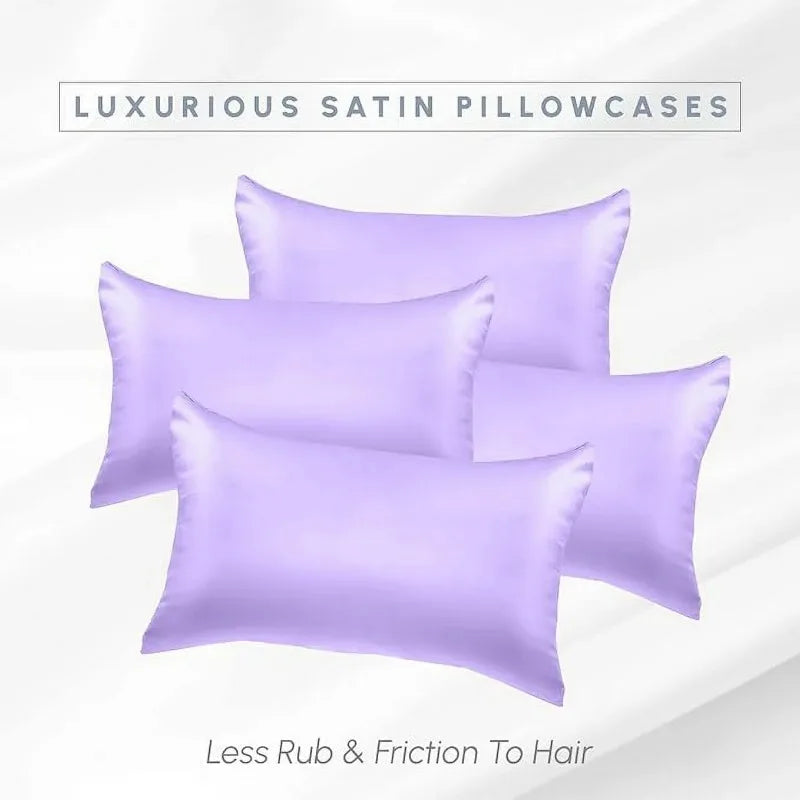 2-PACK Cooling Viscose Satin Pillowcase Set with Hidden Zipper closure, King,
