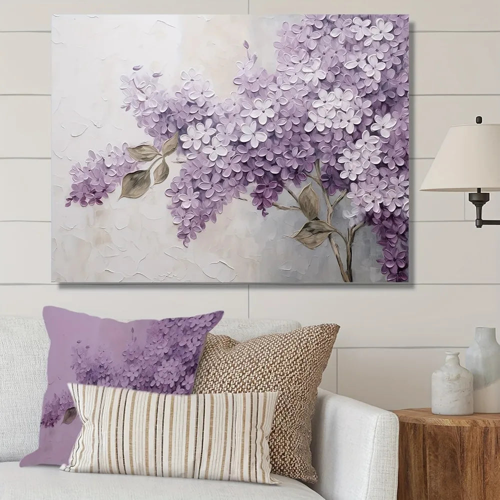 Clove floral canvas wall art, 1.5 inch thick pine frame print, interior landscape theme wall hanging decoration