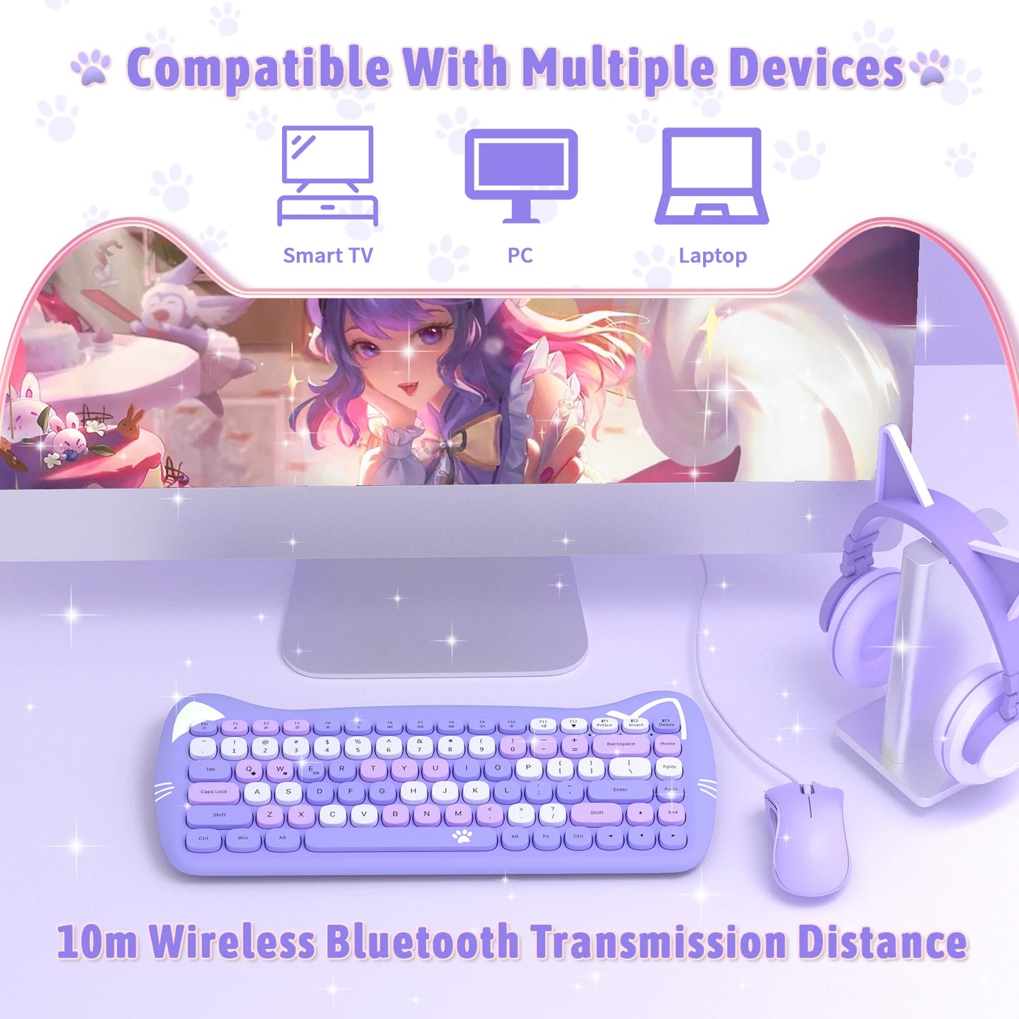 AJAZZ 3060i Wireless Cute Computer Keyboard