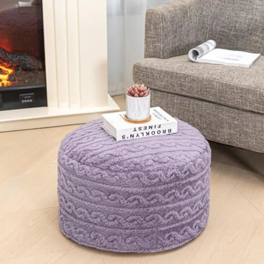 Pouf Ottoman Stuffed 20x20x12 Inch