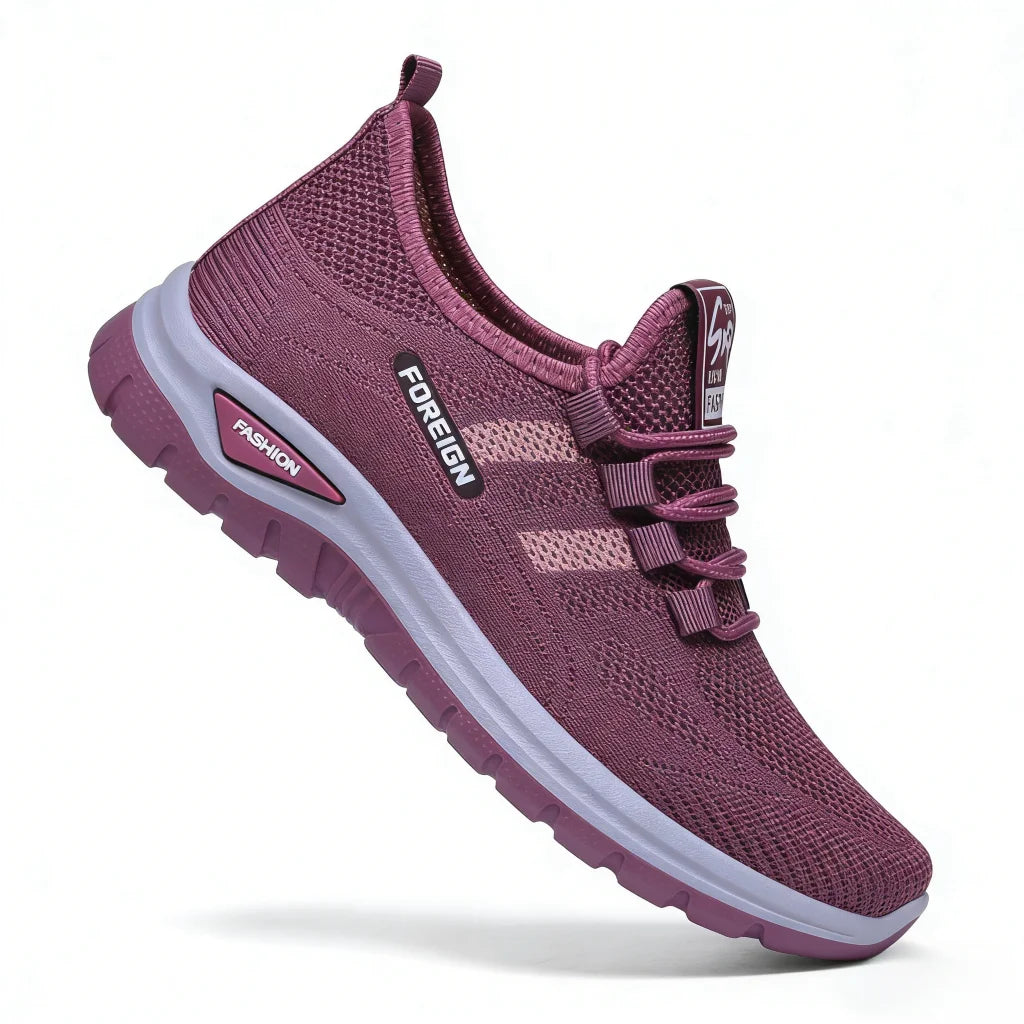 Women's Purple Breathable Mesh Sneakers, Lightweight Non-Slip Casual Walking Shoes for Daily Wear