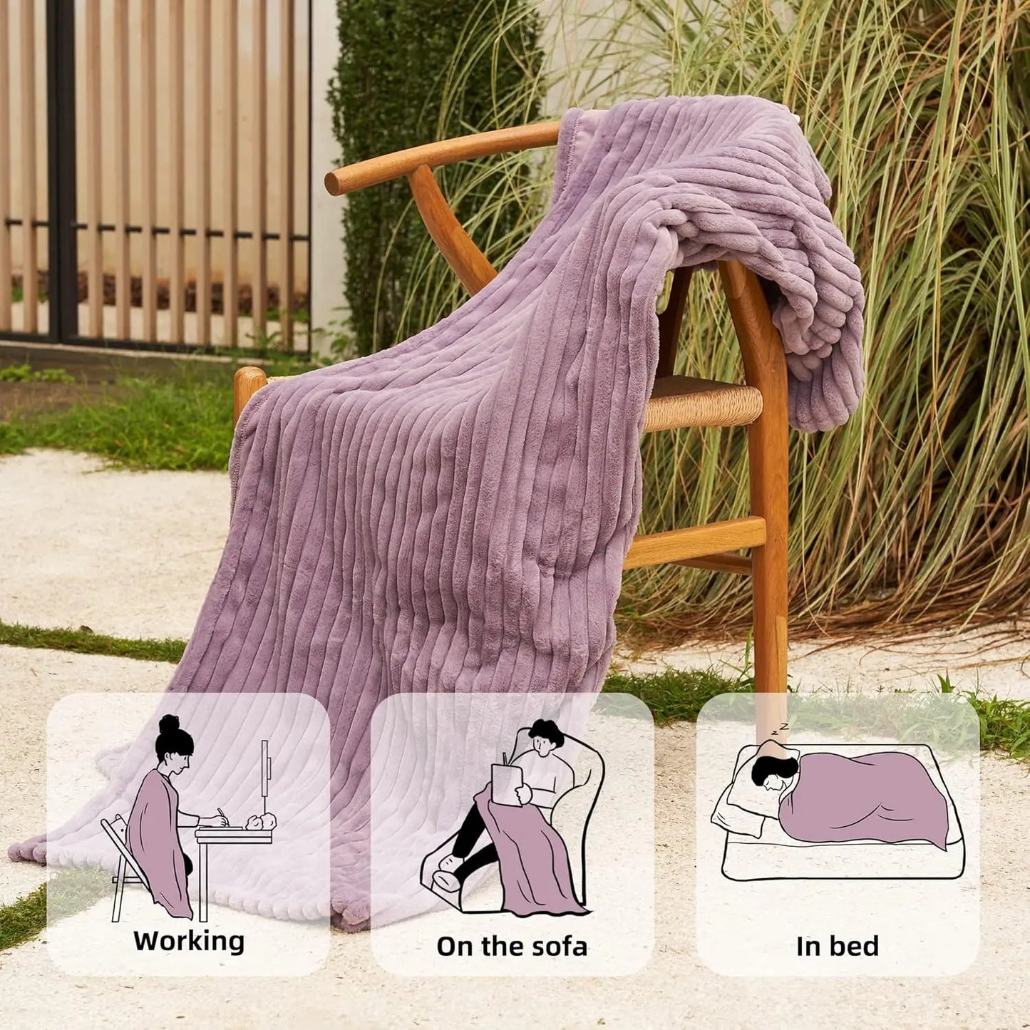 Electric Heated Throw Blanket 50x60 Inches, 4 Heat Levels, Auto Shut-Off, Machine Washable, ETL FCC Certified