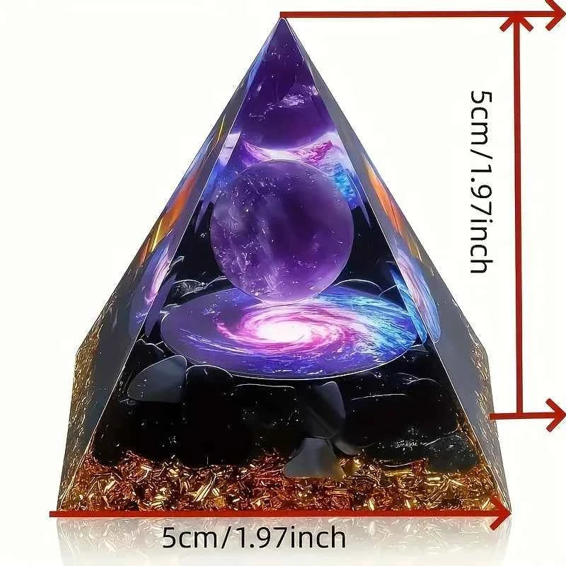 1pc Relieve Stress and Attract Wealth with Our Homeopathic Amethyst Crystal Ball Pyramid,