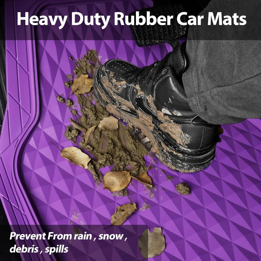 Heavy Duty Rubber Purple Car Floor Mats Cargo Liners