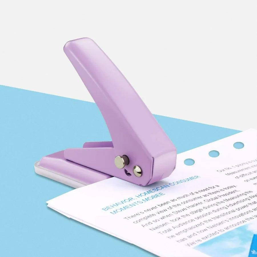 Handheld Single Hole Puncher with 1/4 Inches Diameter for 20 Sheets Capacity Metal Construction