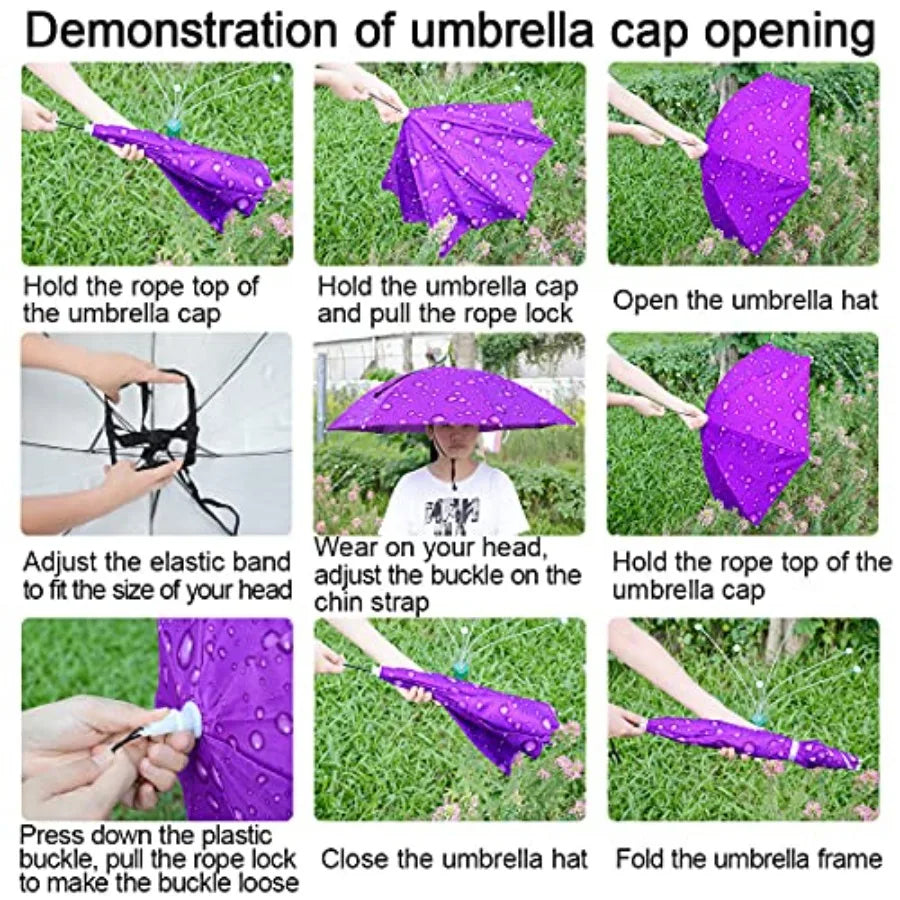 NEW-Vi Umbrella Hat Adult and Folding Cap