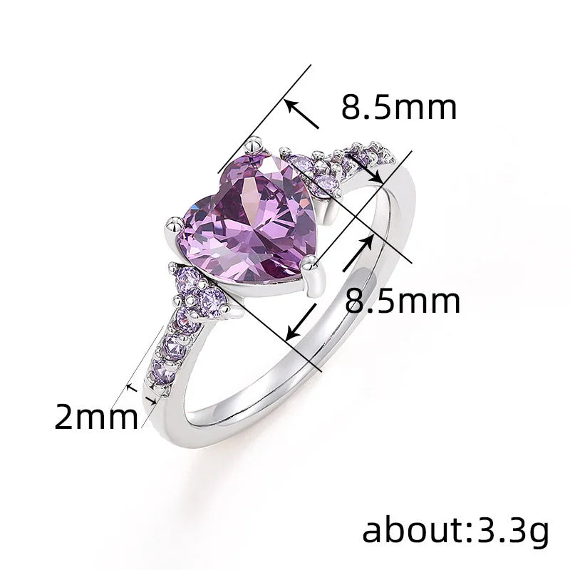 Luxurious Sparkling Purple Zircon Women's Ring