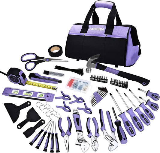 223-Piece Purple Tool Set with 13-Inch Wide Mouth Tool Bag