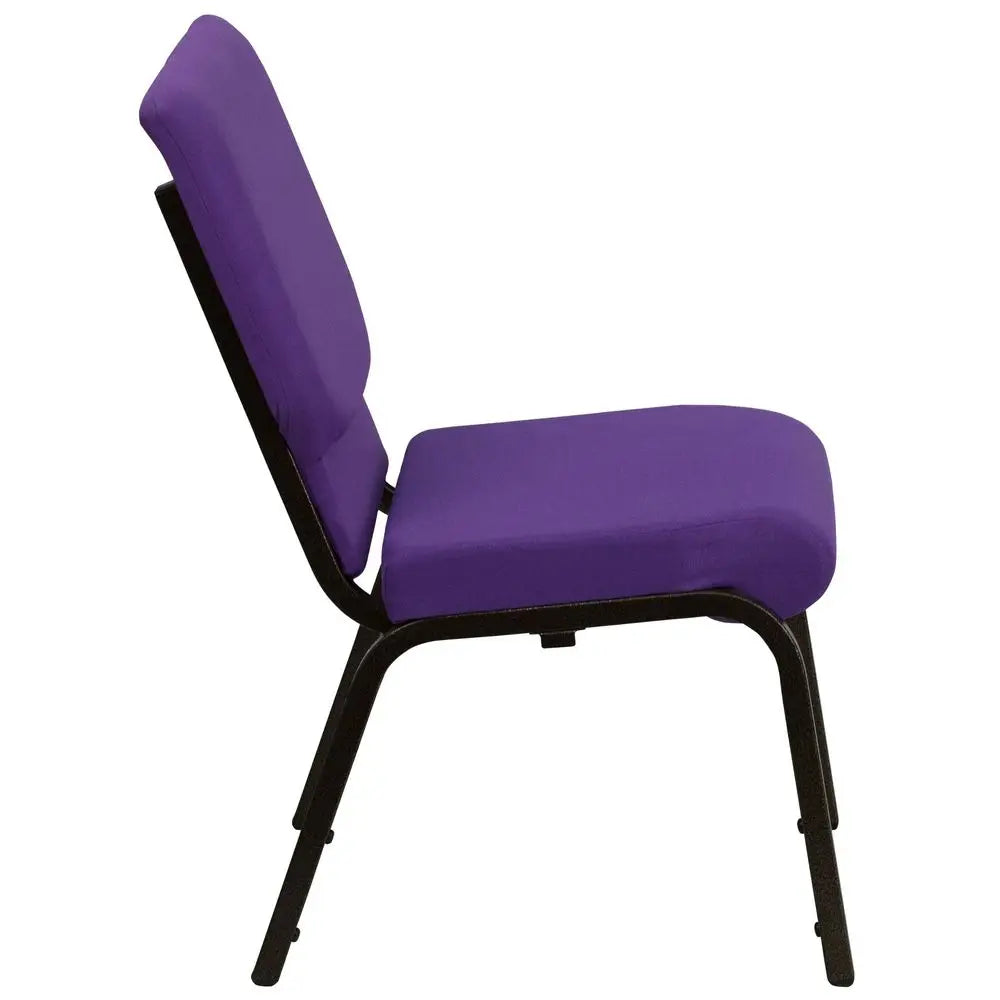 4 Pack HERCULES Series 18.5W Stacking  Chair in Purple Fabric