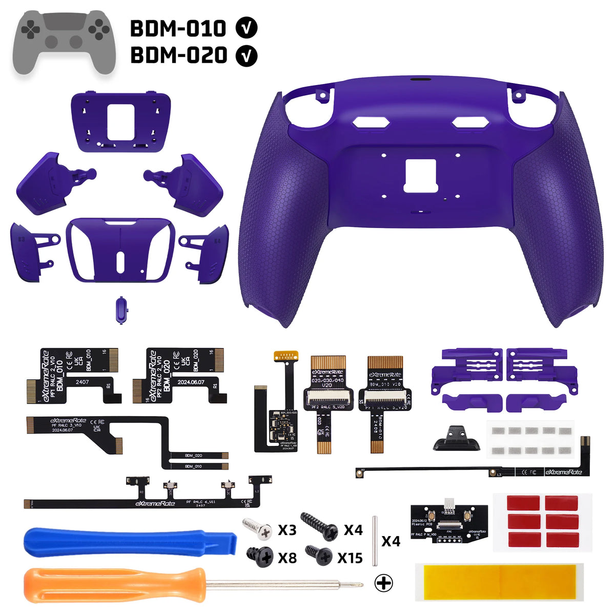 eXtremeRate RISE4 Plus MAX Remappable Back Buttons Kit w/ Clicky Trigger Stops & Rubberized Grip for ps5 Controller