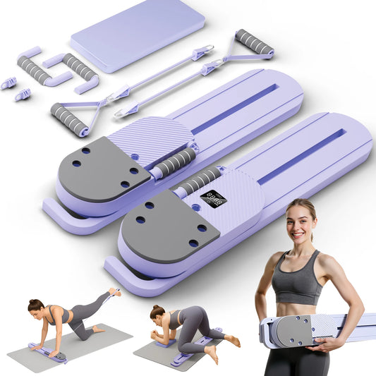 2-in-1 Split Ab Pilates Portable Ski Board Core/Leg Abdominal Strength Trainer Workout Foldable