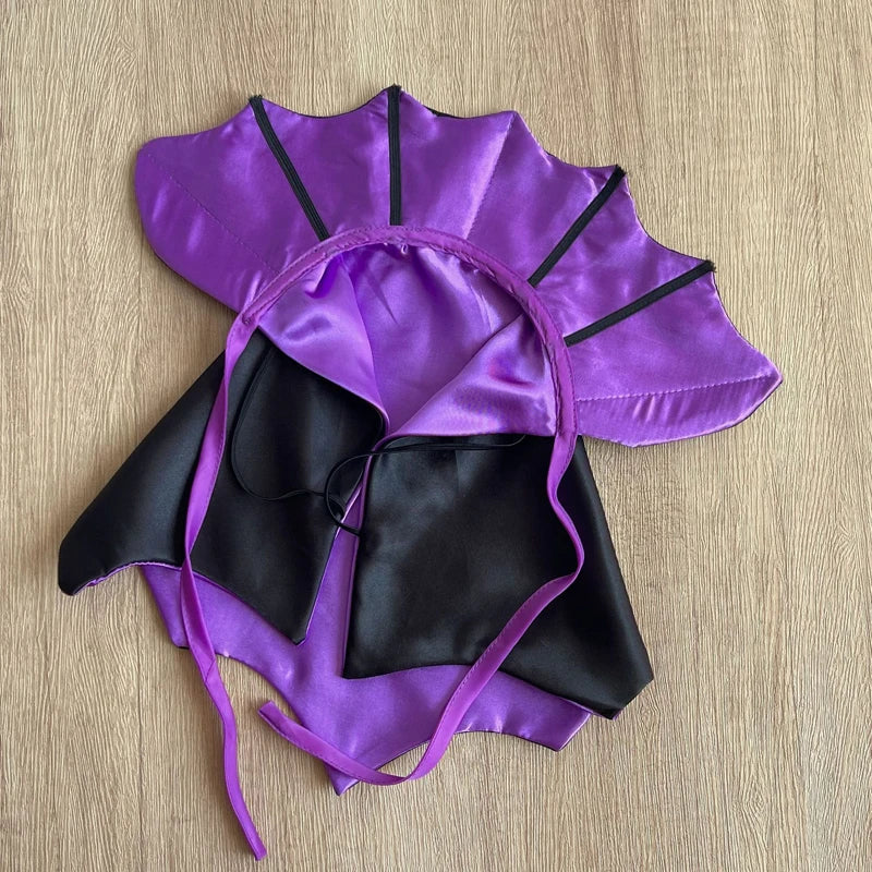 Pet Halloween Vampire Cloak with Bat Wings, Adjustable Costume for Small Dogs & Cats