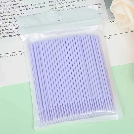 100Pcs Disposable Micro Cotton Swabs Lash Extension Cleaning Brush