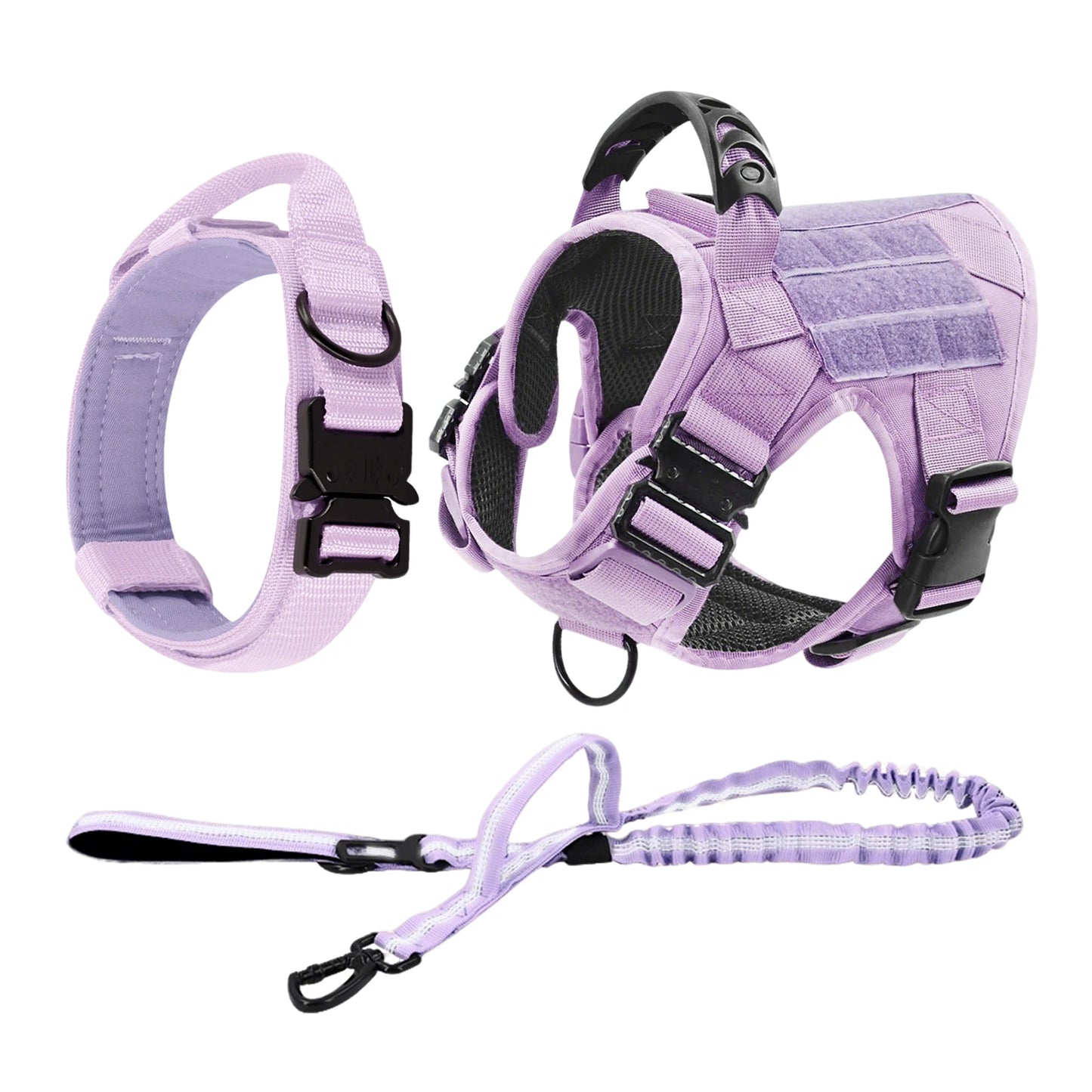 Military Dog Harness For Large/ Medium Dogs: Harnesses, Leash, Adjustable Tactical Training Vest