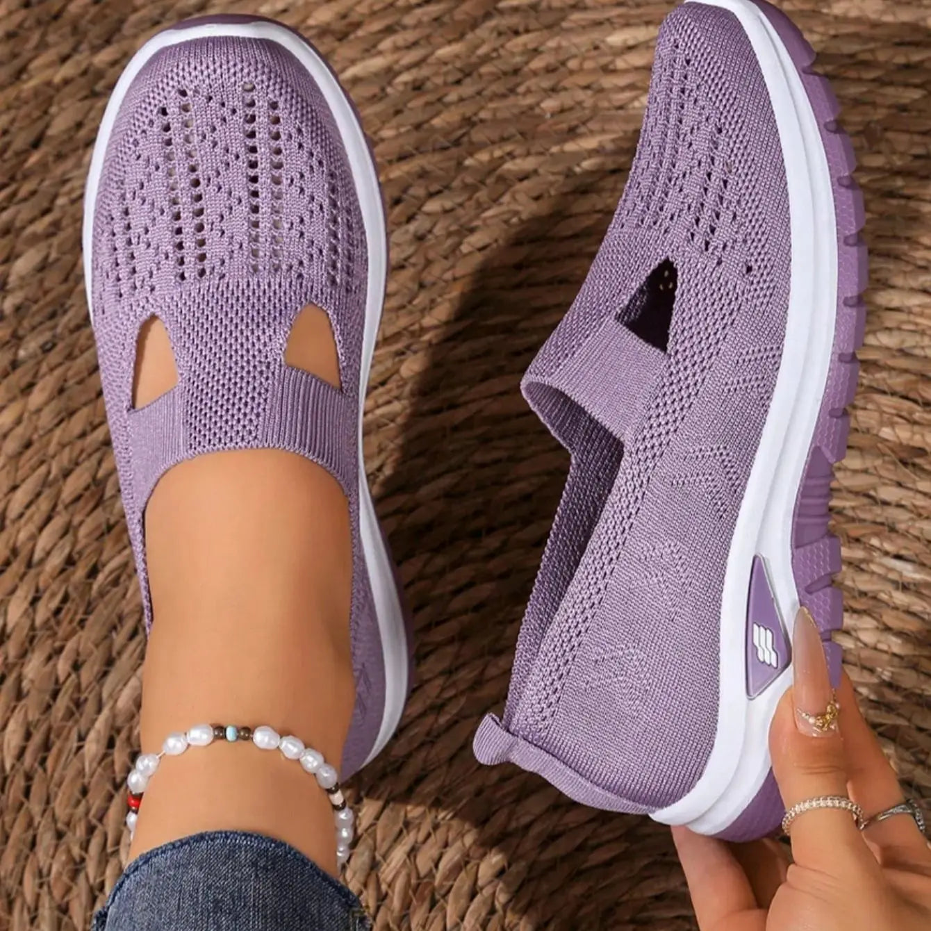 Breathable Hollow Out Slip-On Shoes for Women