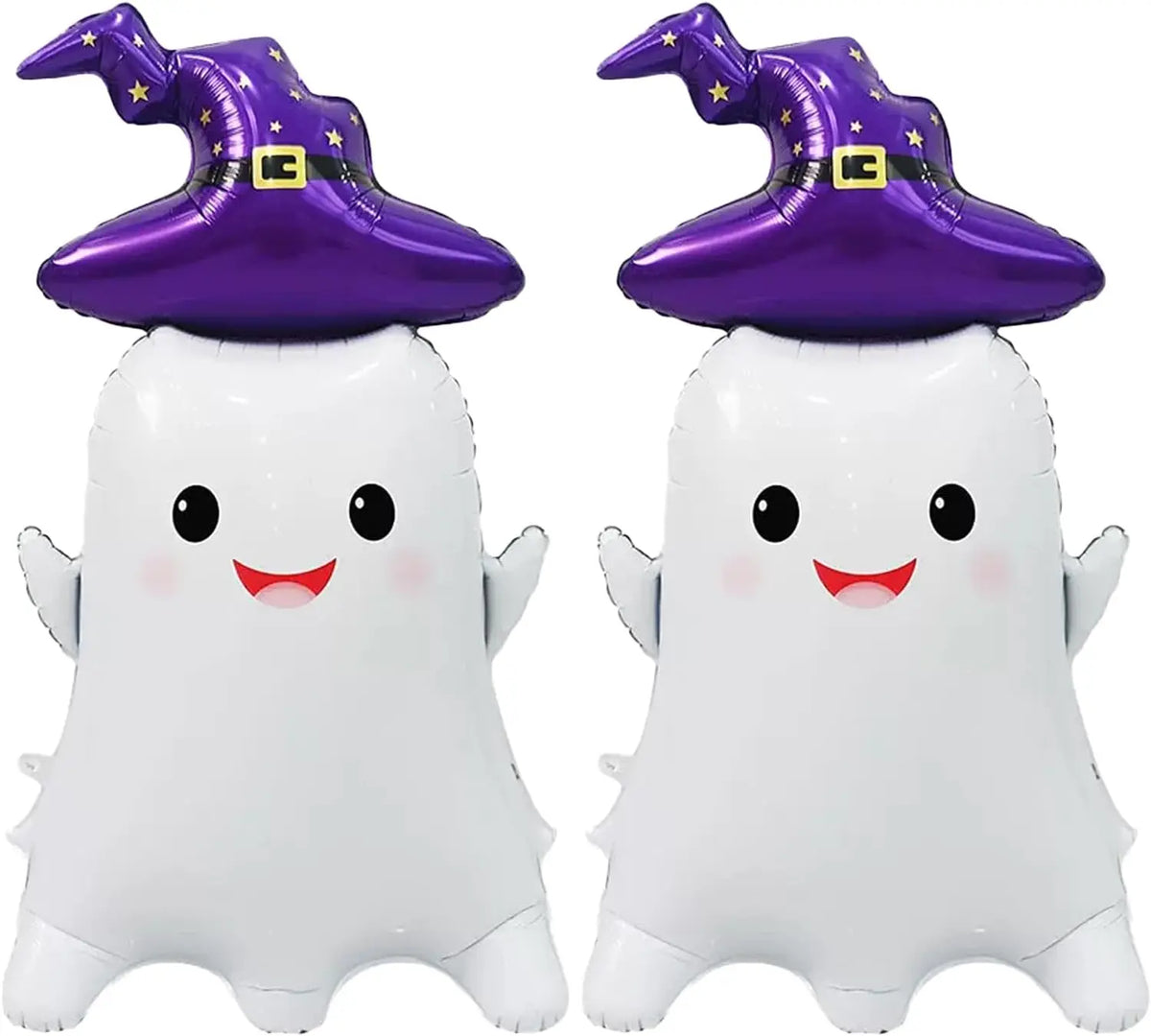 2 Pcs Self Standing Ghosts Balloons, Large Halloween Ghosts Mylar Balloons