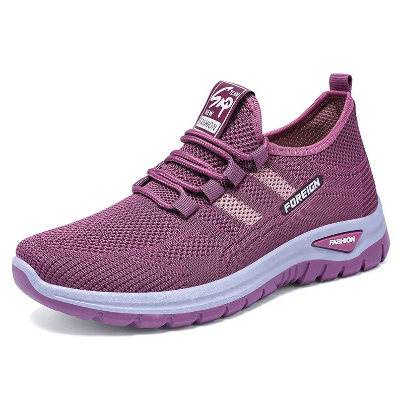 Women's Purple Breathable Mesh Sneakers, Lightweight Non-Slip Casual Walking Shoes for Daily Wear