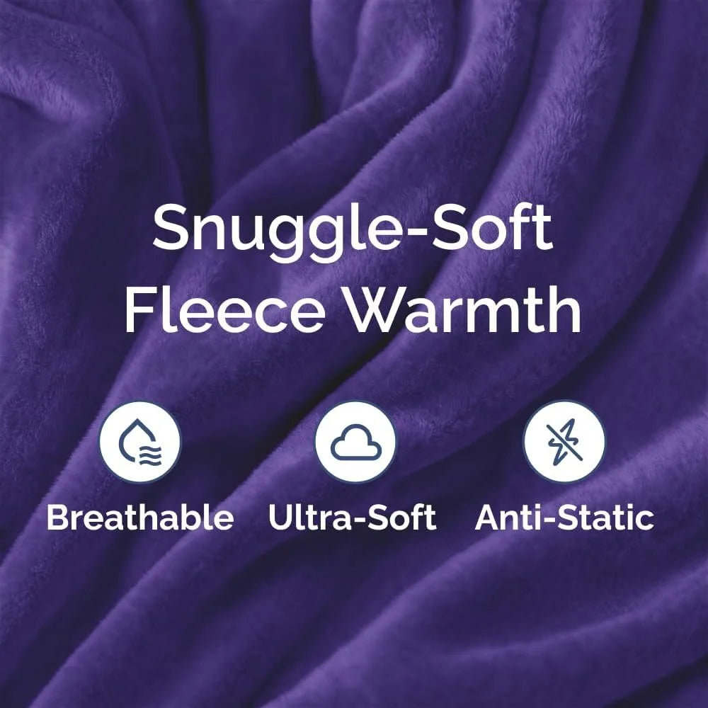 Ultra Soft Fleece Blanket Queen Size - Lightweight, Warm & Breathable