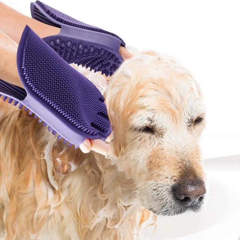 Pet Gloves -- Double-sided Shedding Bathing & Hair Remover Gloves