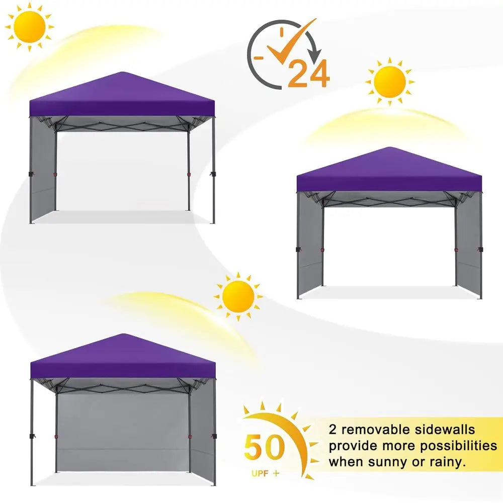 10x10 Outdoor Shade Tent with Two Sidewalls