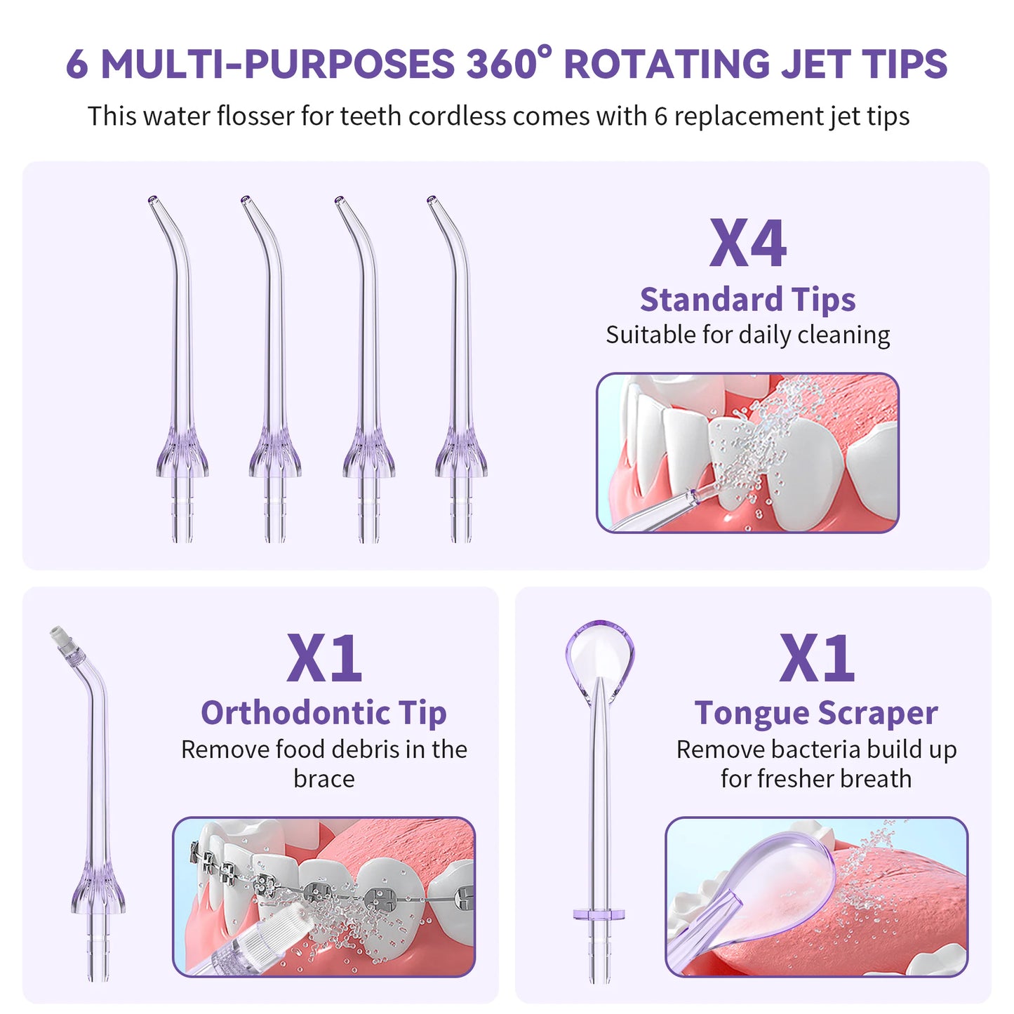 Water Flossers Oral Irrigator Rechargeable Portable 5 Modes
