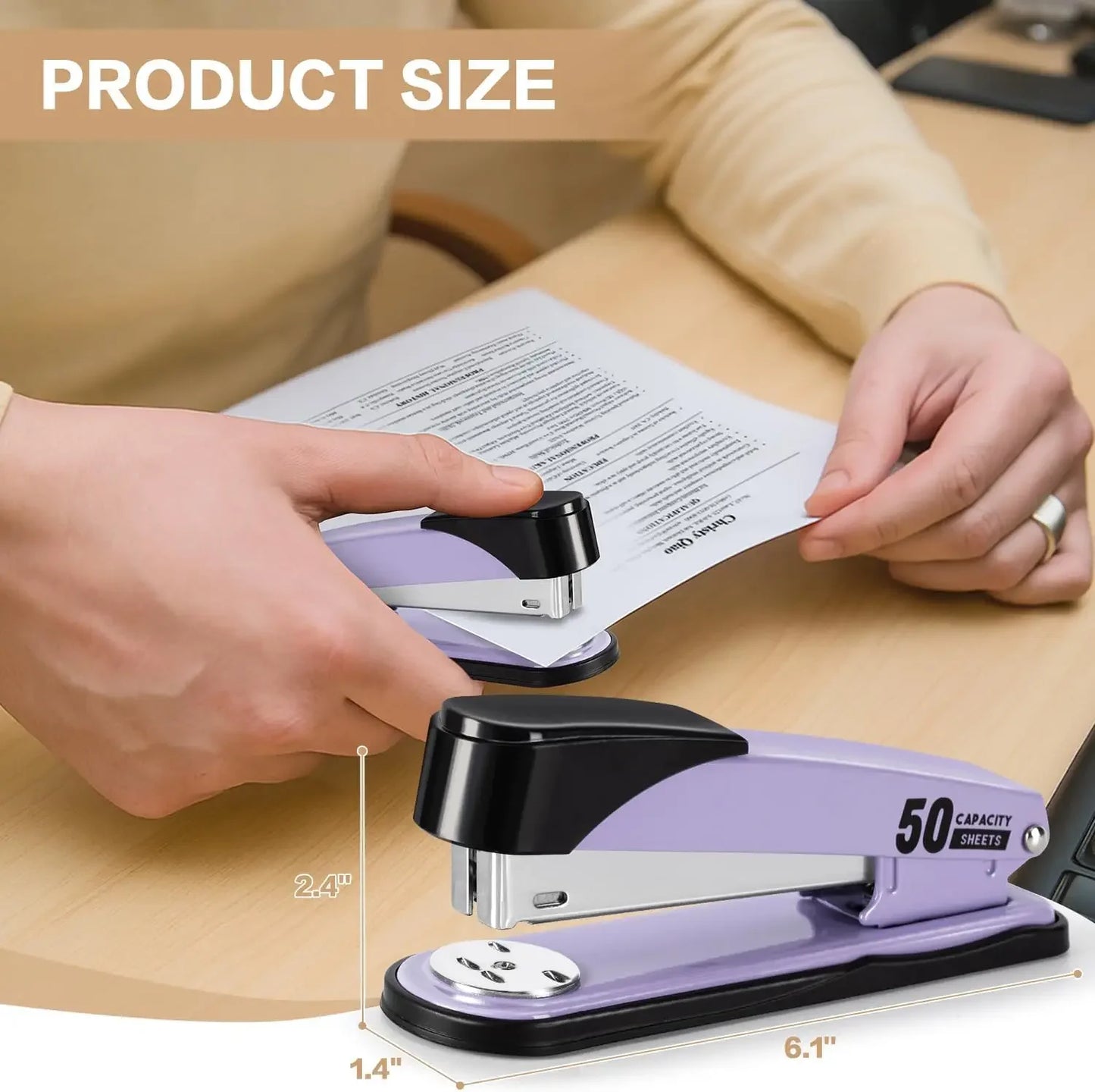 Heavy Duty Desk Stapler With 2000 Staples, Staple Remover, 50 Sheet Capacity