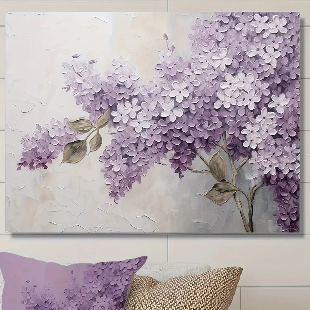 Clove floral canvas wall art, 1.5 inch thick pine frame print, interior landscape theme wall hanging decoration