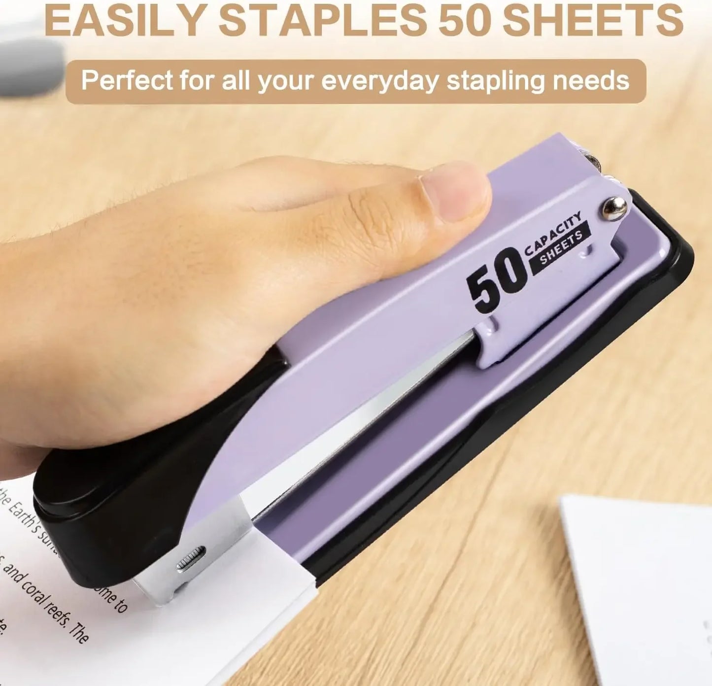 Heavy Duty Desk Stapler With 2000 Staples, Staple Remover, 50 Sheet Capacity