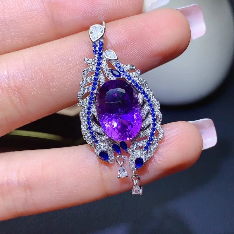 Amethyst Pendant Elizabeth Taylor Eye Necklace