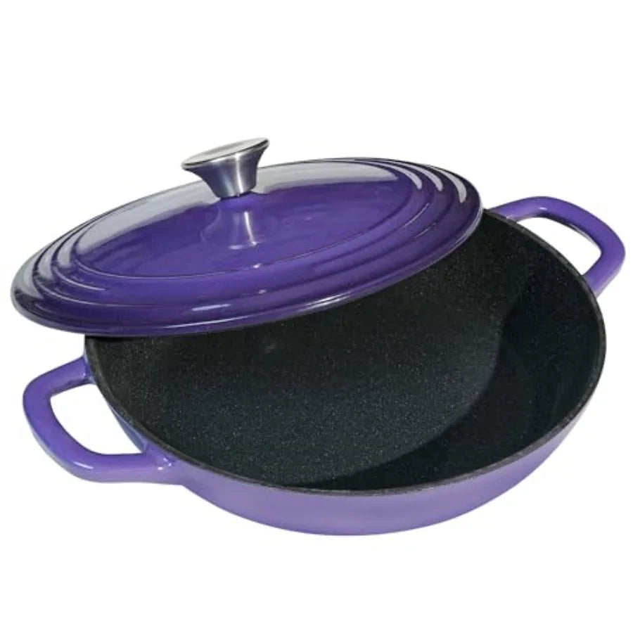 Purple Braiser Enameled Cast Iron Braiser Braiser Pan with Lid