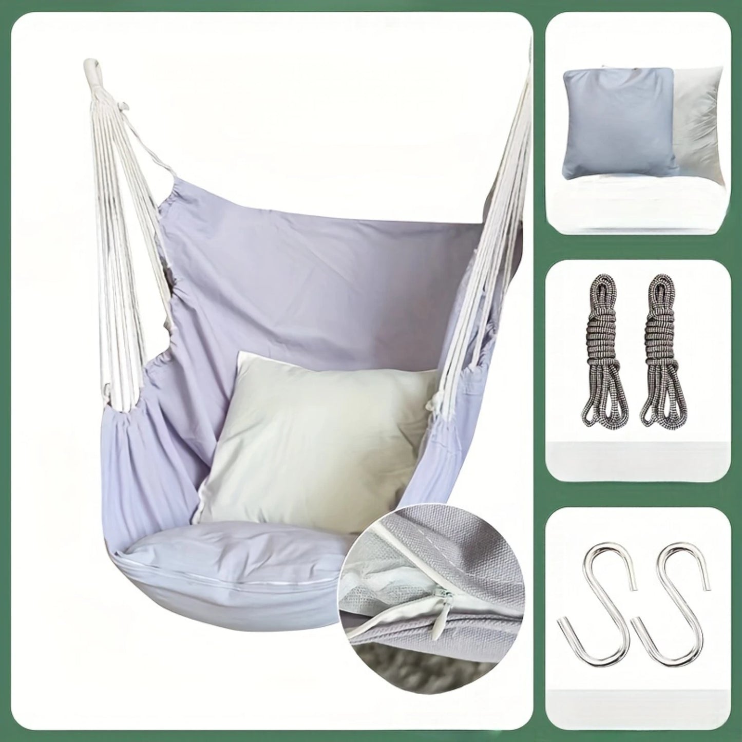 1pc Outdoor Hammock Chair, Indoor Outdoor Canvas Swing Hammock for Garden Leisure - Relax in Style!