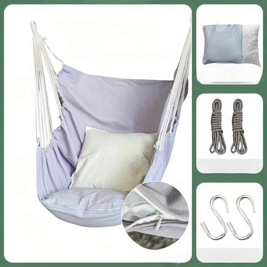1pc Outdoor Hammock Chair, Indoor Outdoor Canvas Swing Hammock for Garden Leisure - Relax in Style!