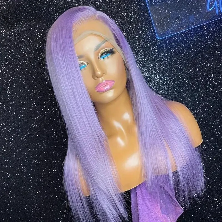 13x6 Purple Lace Front Human Hair Wig Brazilian Lace Frontal Wig