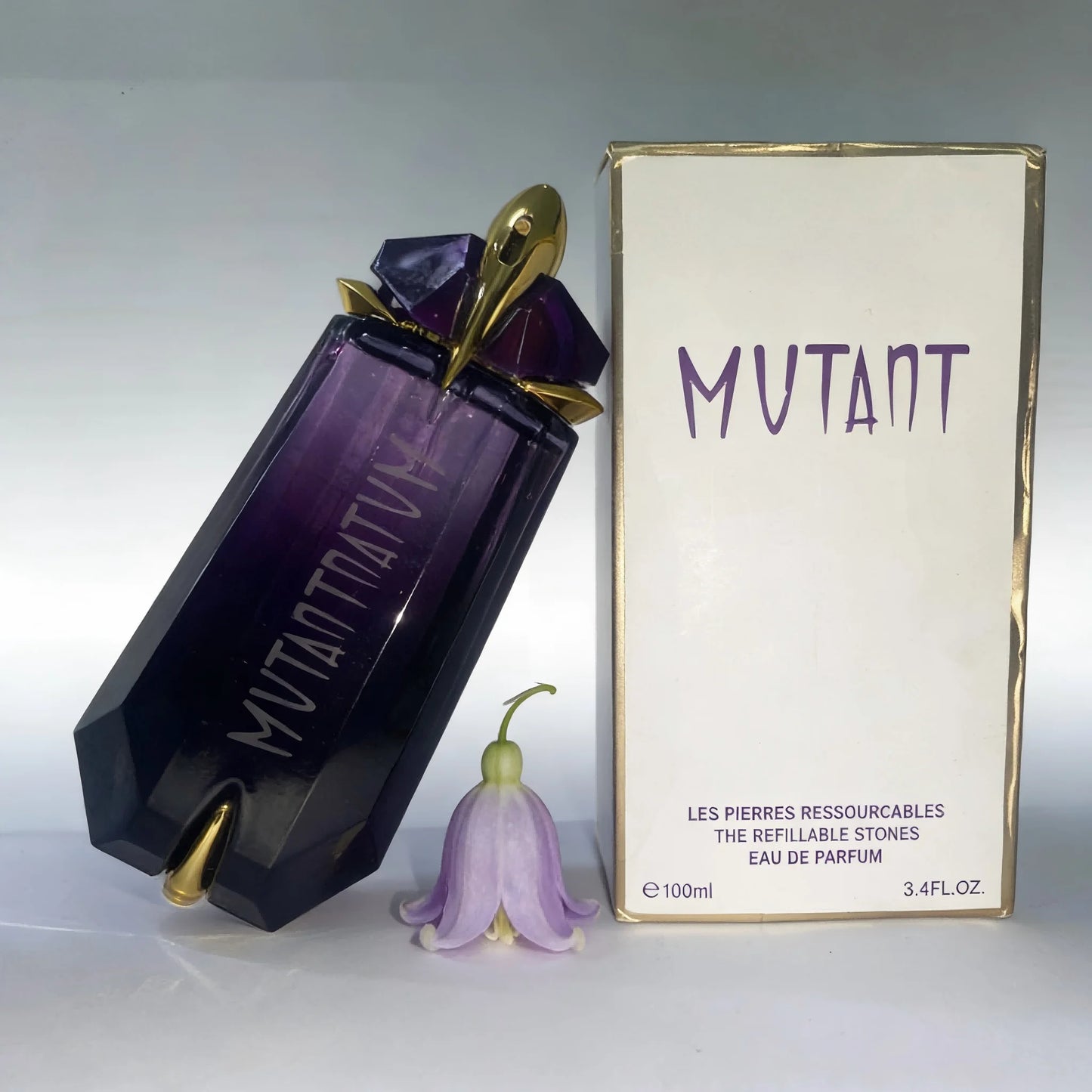 Mutant Eau de Parfum Refillable Stones: Luxe Purple Faceted Bottle, Long-Lasting Scent for Women