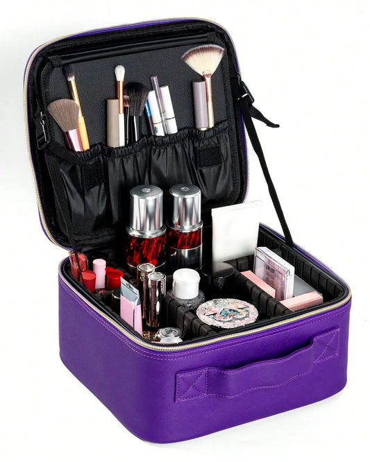 Large Capacity Travel Makeup Bag with 6 Compartments