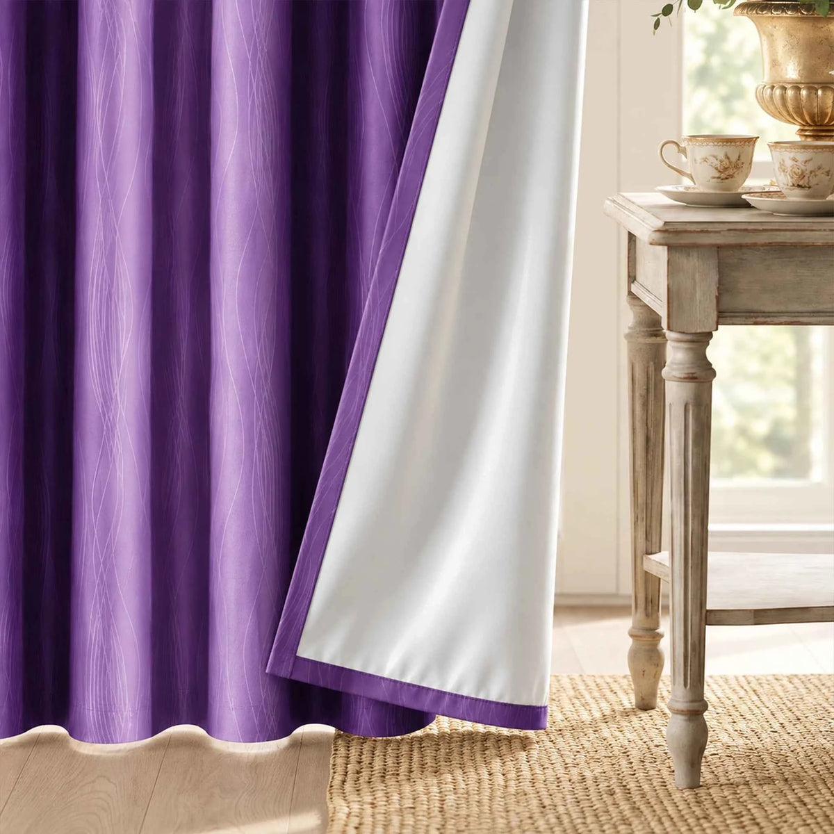 2 Panels Gradient Total Blackout Window Curtains, Grommet Thermal Insulated Drapes, 100% UV Block & Maximum Privacy, Easy Hanging