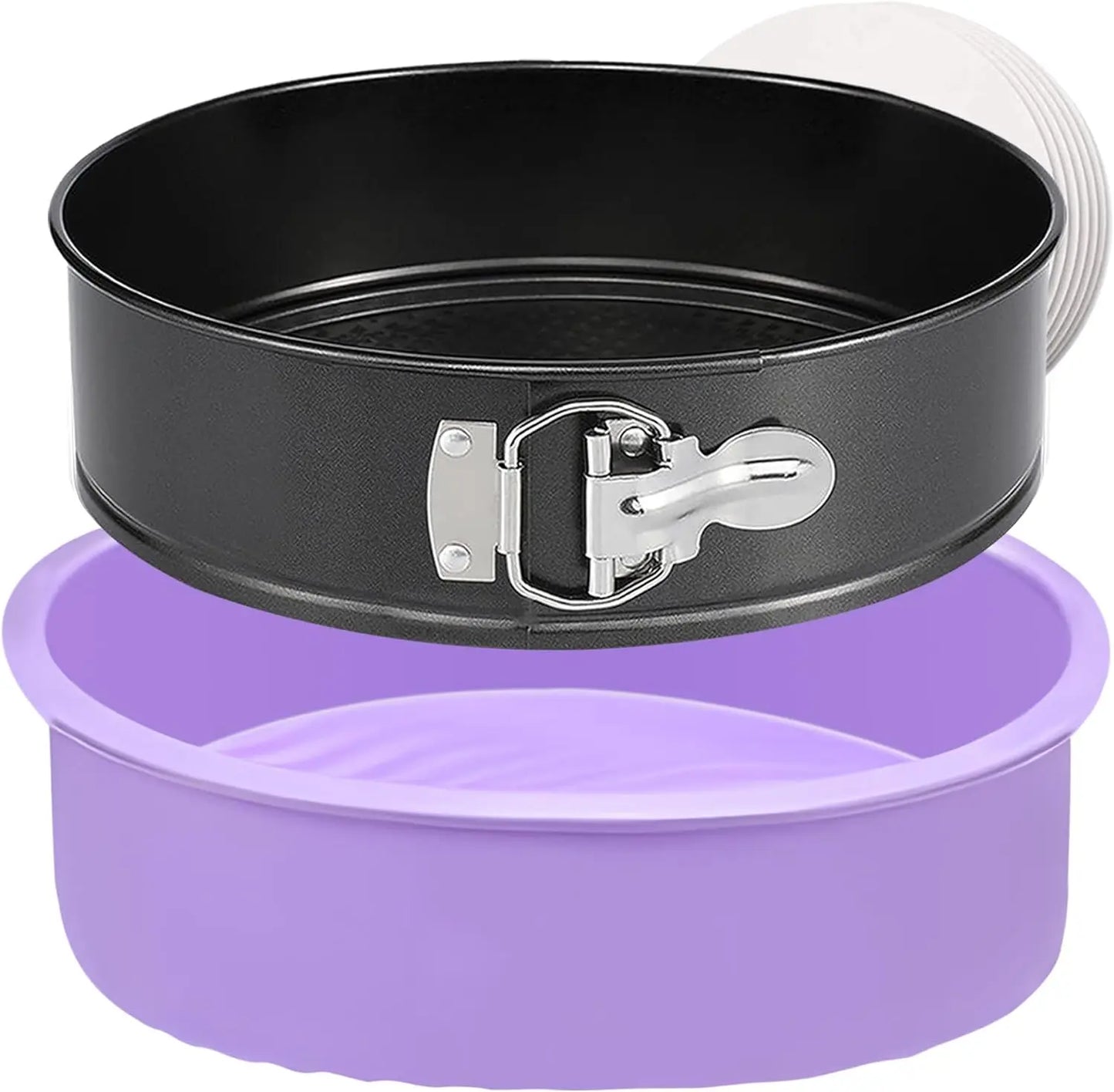 Nonstick Springform Pan 9 Inch Leakproof with Silicone Protector and 50 Parchment Papers