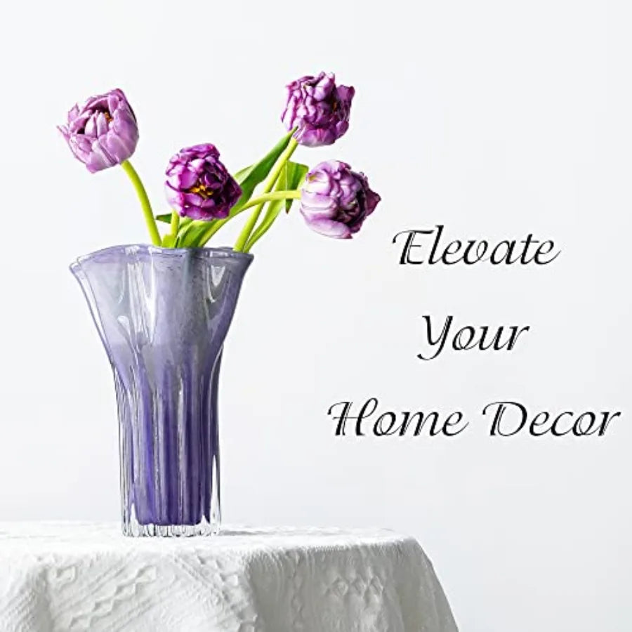 8'' Blown Glass Flower Vase