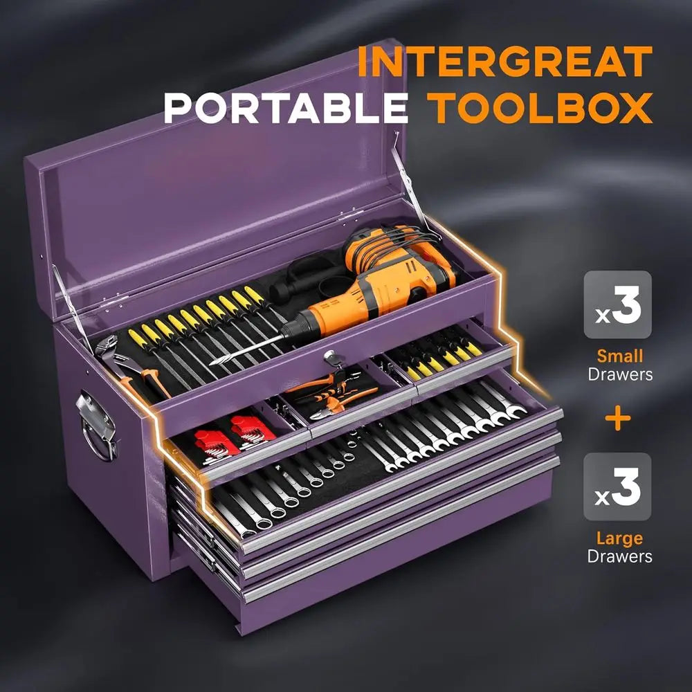 Portable 8-Drawer Tool Chest with Lockable Wheels, Detachable Top Box, Organizer for Workshop or Storage