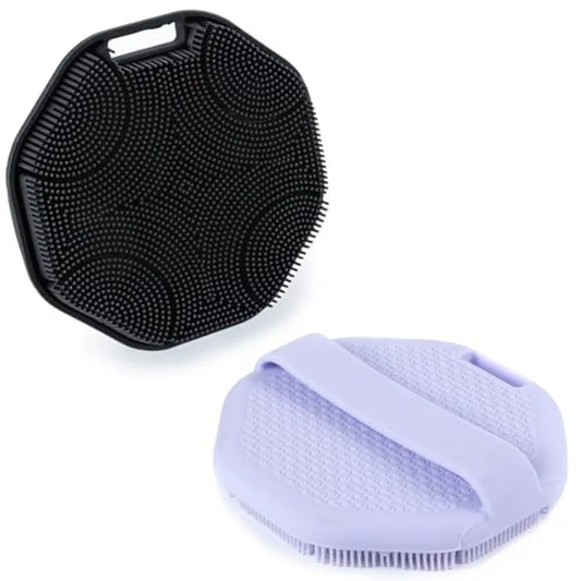 2 Pack Silicone Exfoliating Body Scrubber with Handle