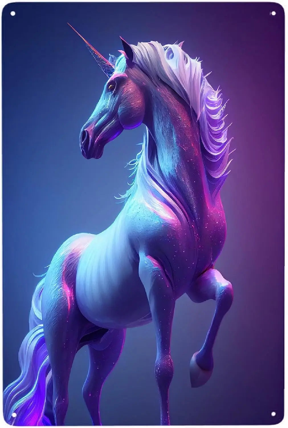Purple Unicorn Metal Poster Sign Decor Funny Aluminum 12x8 Inch Posters