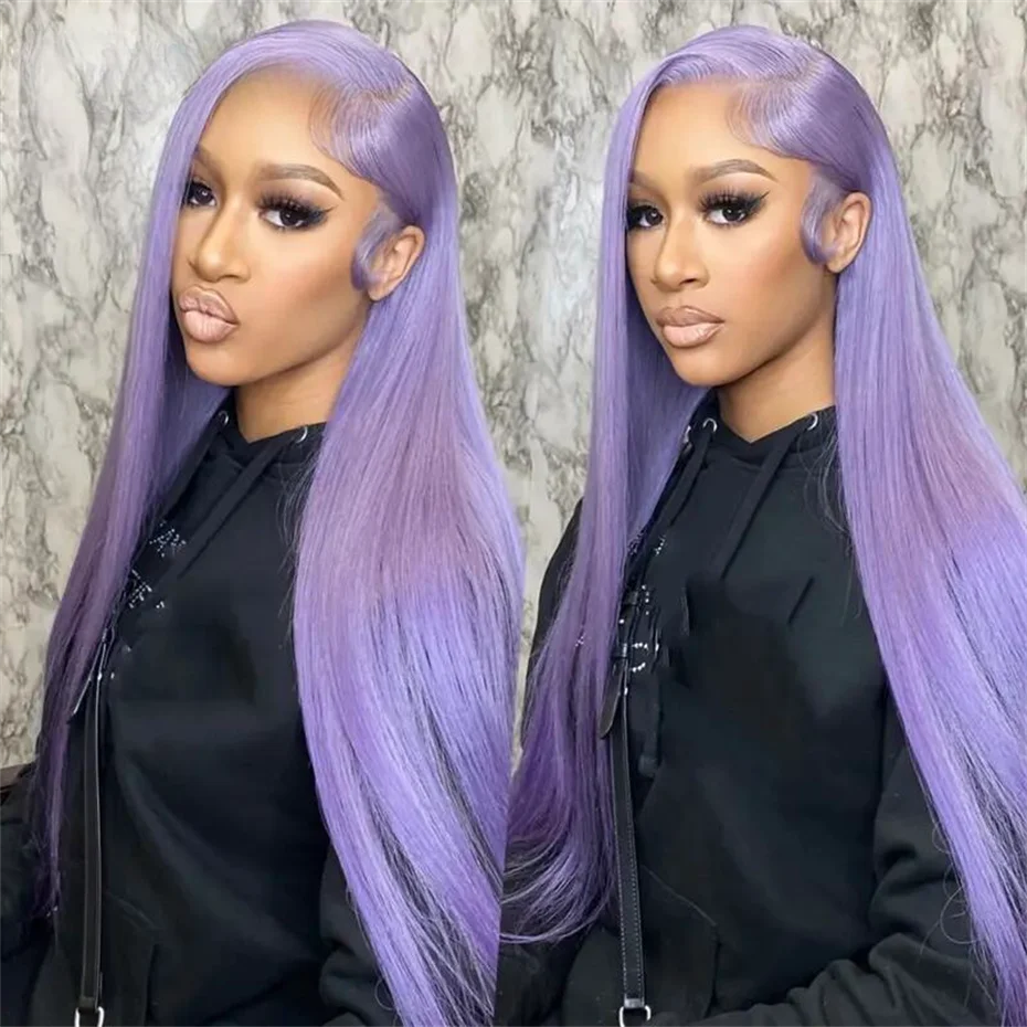 13x6 Purple Lace Front Human Hair Wig Brazilian Lace Frontal Wig