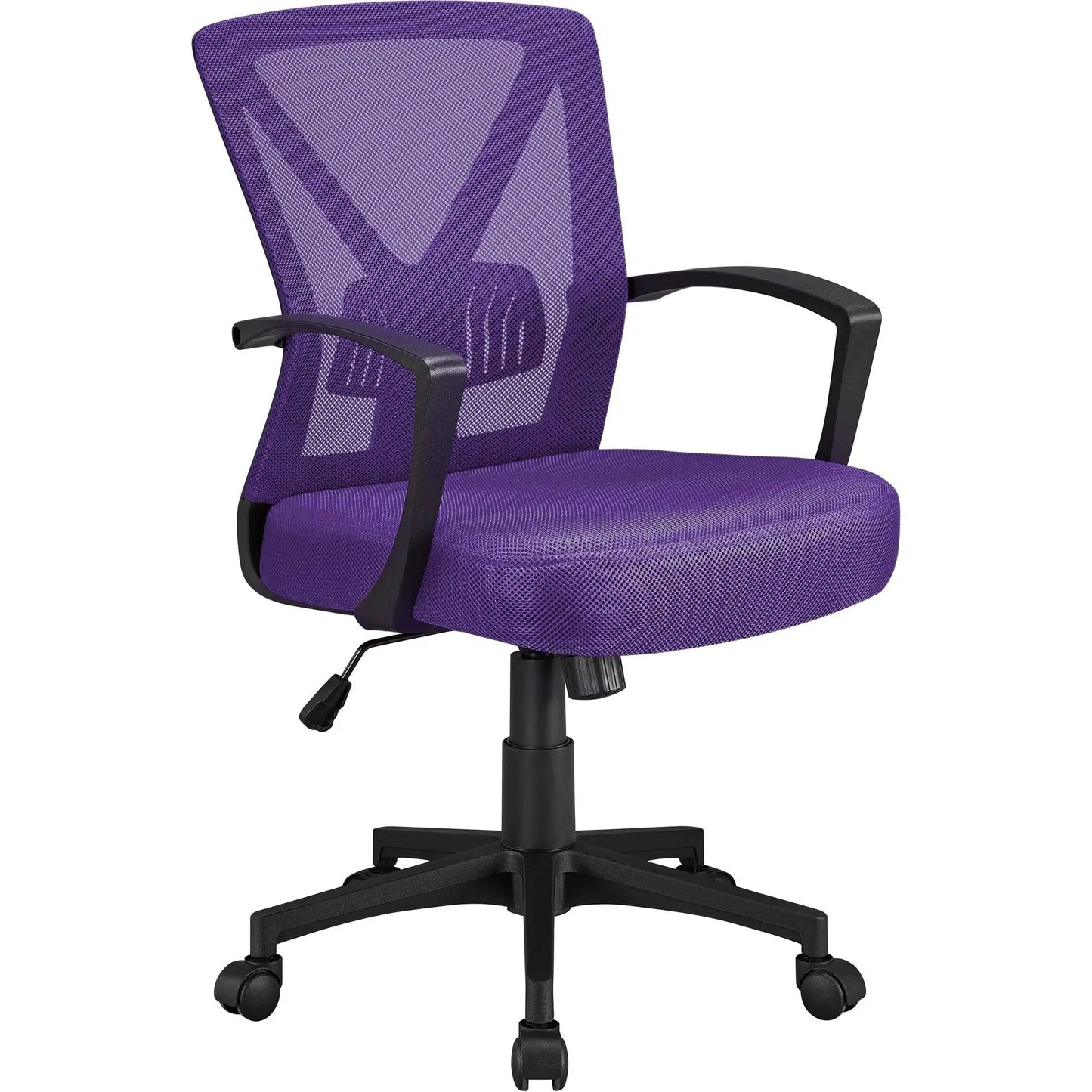 Ergonomic Mesh Office Chair with Adjustable Lumbar Support Mid Back Swivel Task Chair Purple