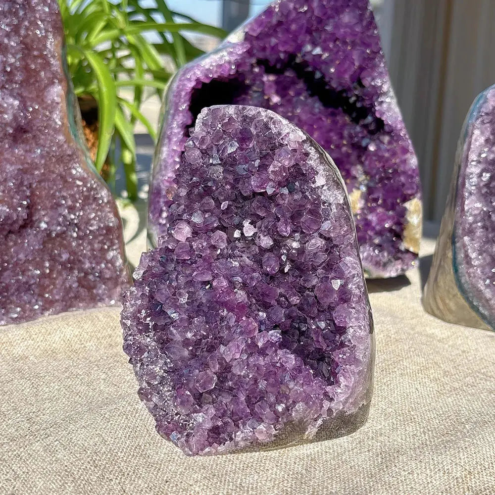 200-300g Brazilian Amethyst Crystal Cluster Natural Deep Purple Decorative Stone Rough Texture