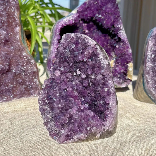 200-300g Brazilian Amethyst Crystal Cluster Natural Deep Purple Decorative Stone Rough Texture