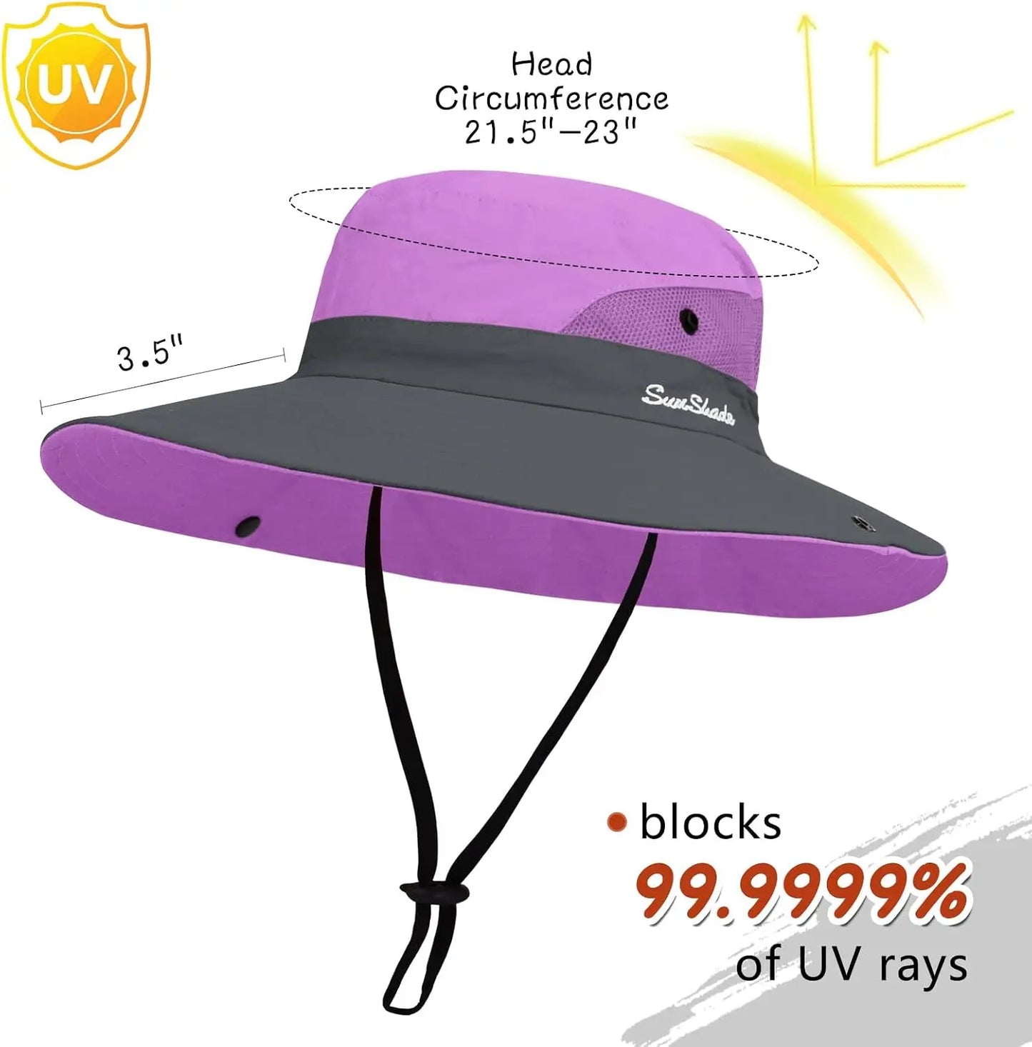 Women's Safari Sun Hat Wide Brim Outdoor Bucket Hat Foldable