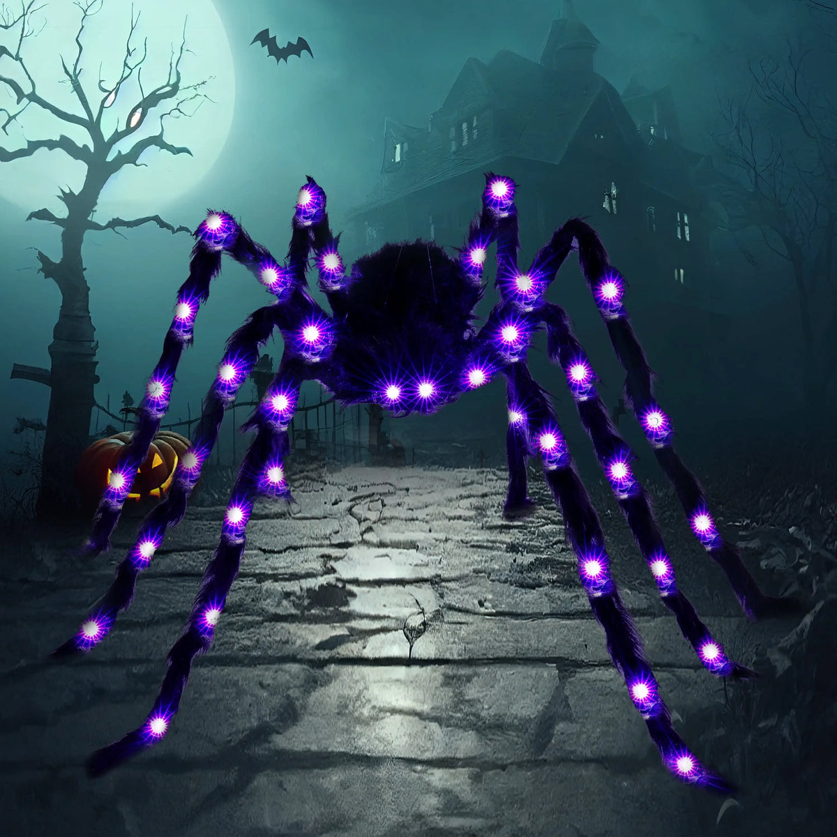 5 ft Light Up Giant Spider Halloween Decorations