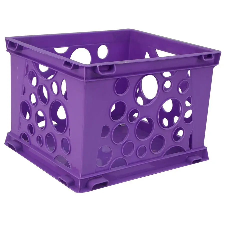 Premium File Crate with Handle Cutouts Letter and Legal Document and Folder Storage, Purple, 1 Pack